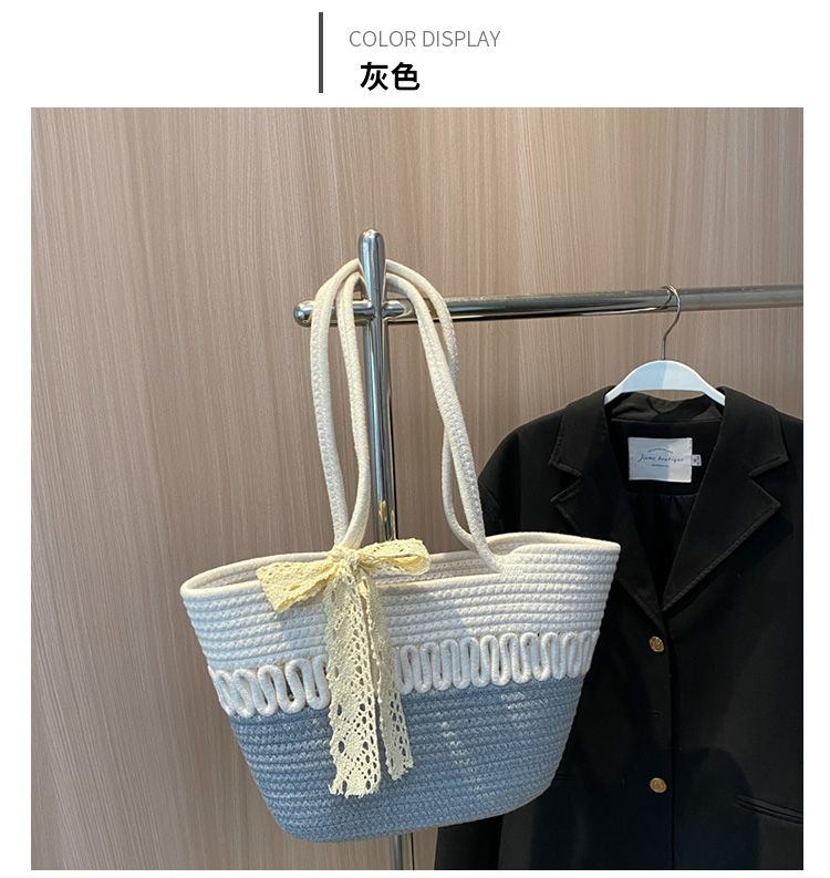 Large-Capacity Beach Bag Fashion All-Match Commuter Tote Bag Niche Weaving Portable Foreign Style Shoulder Bag
