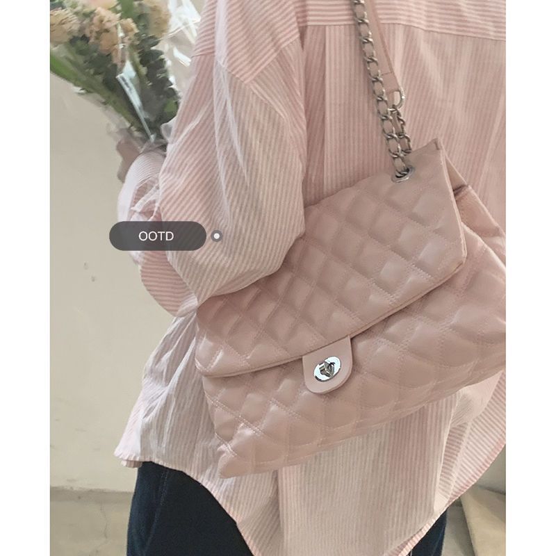 Rhombus chain bag women 2023 new trend spring and summer fashion tote bag all-match large-capacity messenger bag homeless bag