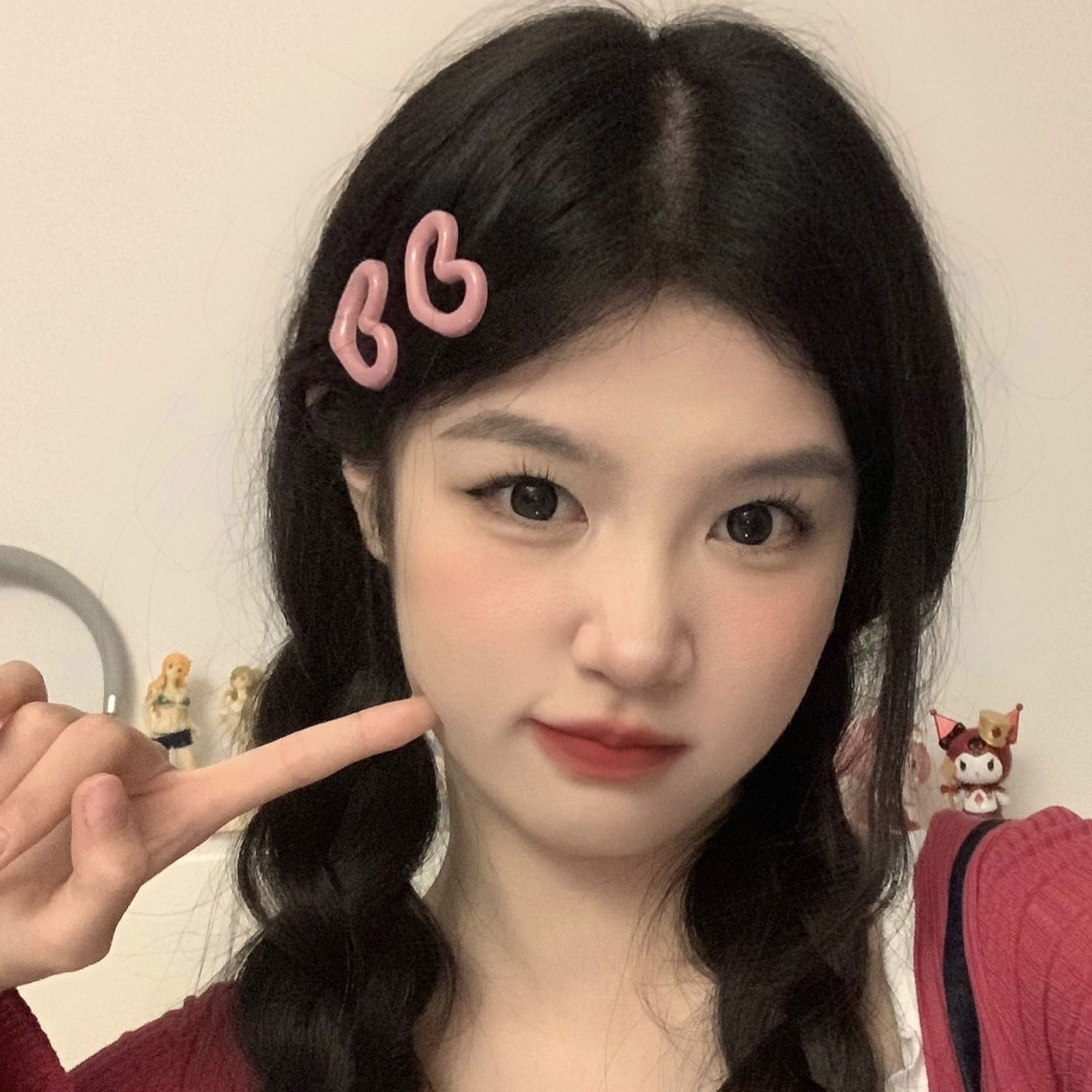 可愛甜美粉色愛心髮夾女簡約百搭側邊劉海碎髮夾子網紅髮卡頭飾潮