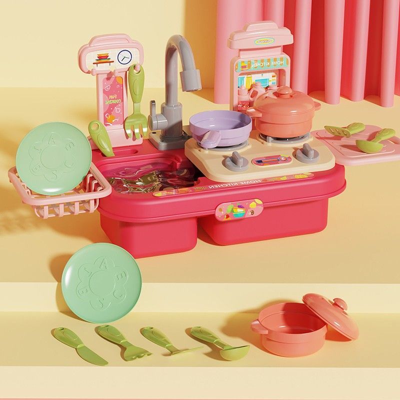 儿童洗碗机台玩具宝宝洗菜池玩水厨房电动男孩女孩生日礼物3岁6