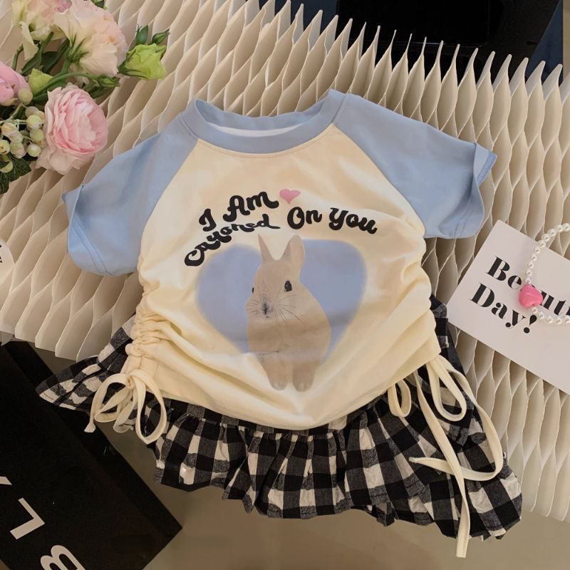 Summer new waist short-sleeved T-shirt mother and daughter clothing baby fashion girl mother parent-child Korean travel top trend