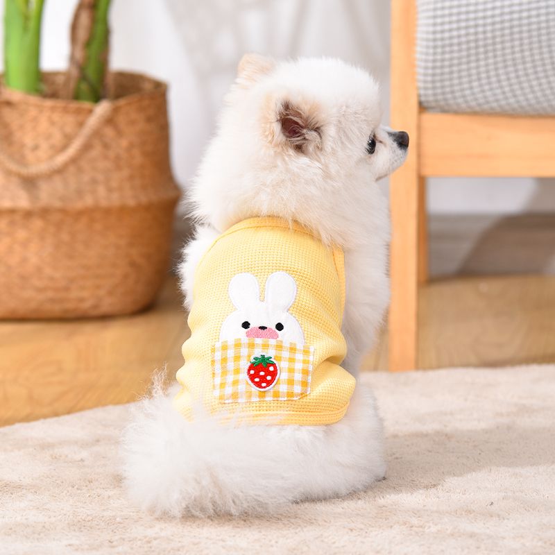 Pet clothing striped dog clothing floral vest summer strap teddy bear pommy puppies cat clothing