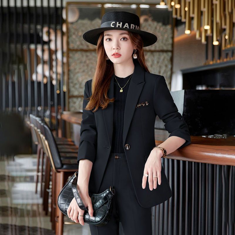 Women's Brown  Spring and Autumn New Style Small Suit Fashion Temperament High-end Professional Suit Women's High-end Suit