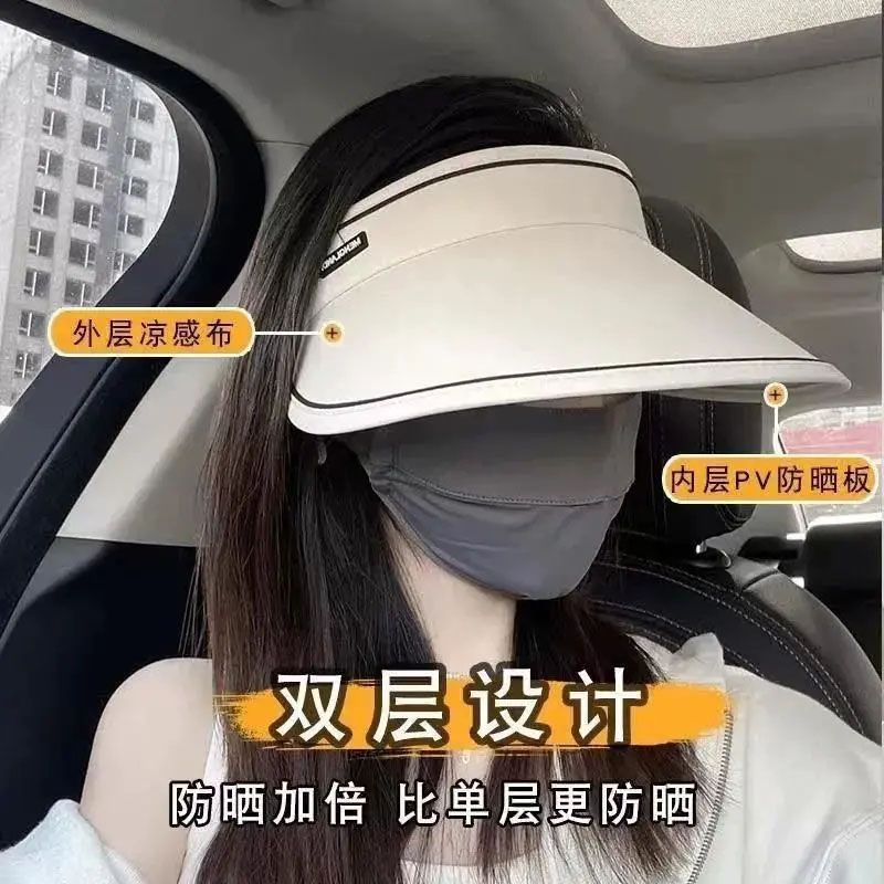 Japanese UV sun protection hat for women with anti-UV sunshade empty top sports outdoor spring, summer and autumn internet celebrity same style sun hat