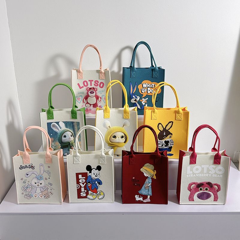 New felt bag handbag cartoon birthday 100-day banquet gift souvenir shopping bag doll girl small bag