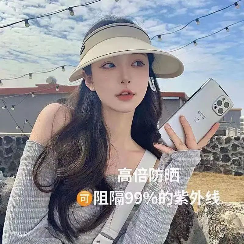 Japanese UV sun protection hat for women with anti-UV sunshade empty top sports outdoor spring, summer and autumn internet celebrity same style sun hat