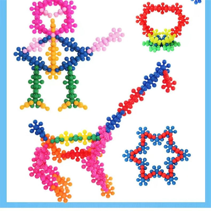 梅花积木3D旋转雪花片立体拼装幼儿园礼物游戏儿童玩具益智3到6岁