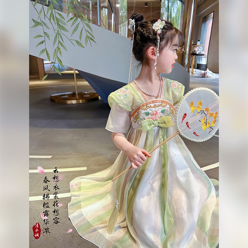 女童漢服中國風2023神話人物服裝超仙古裝風兒童裝裙子女孩舞蹈服