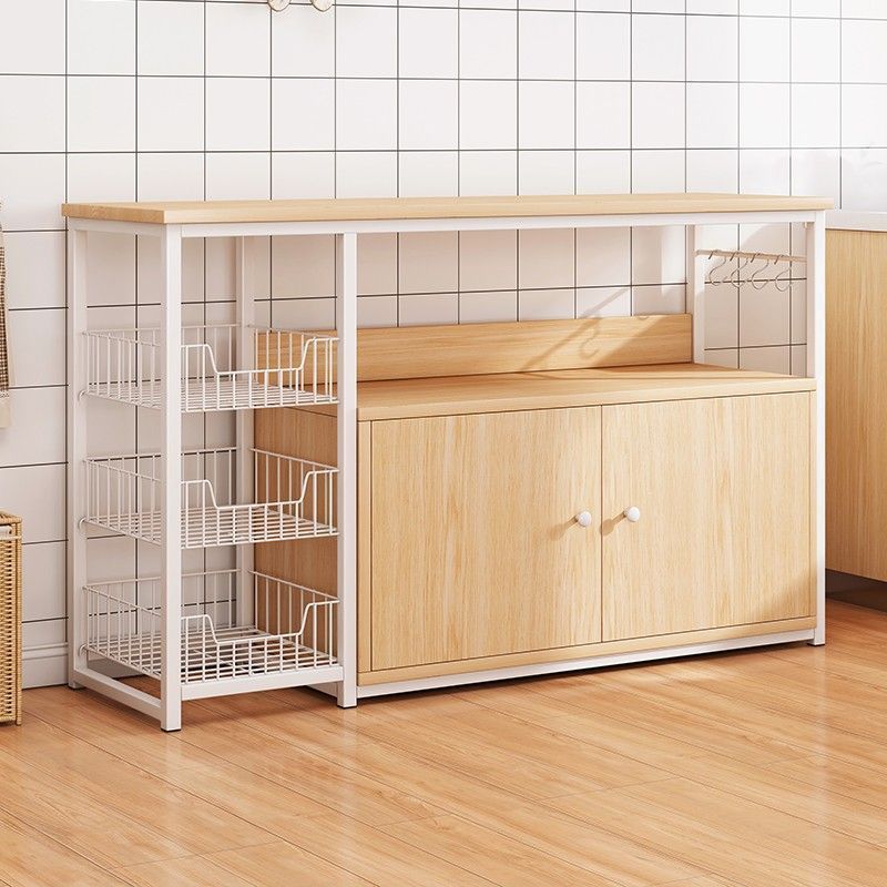 厨房柜子储物柜置物架落地多层家用餐边柜橱柜多功能微波炉收纳柜