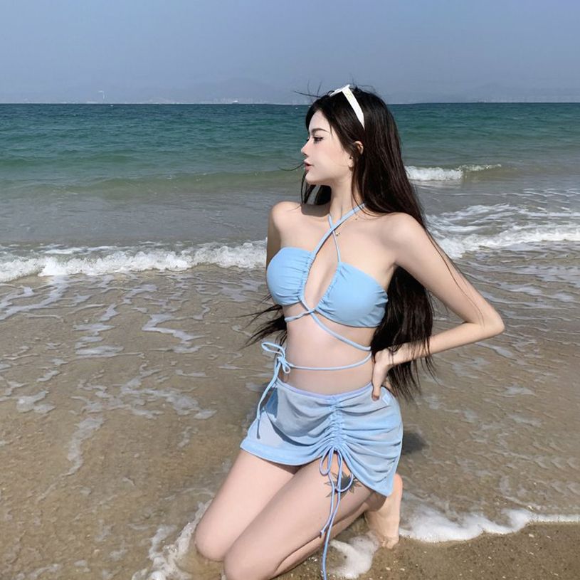 Bikini Swimming Suit Women's Split Three-piece Suit Summer Super Spicy Internet Celebrity Pure Desire Wind Seaside Vacation Swimsuit