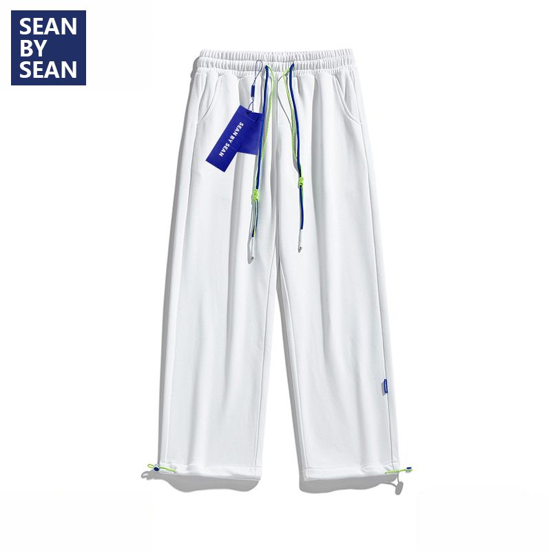 SEANBYSEAN垂感直筒休閒褲子男夏季薄款ins潮流寬鬆百搭情侶衛褲