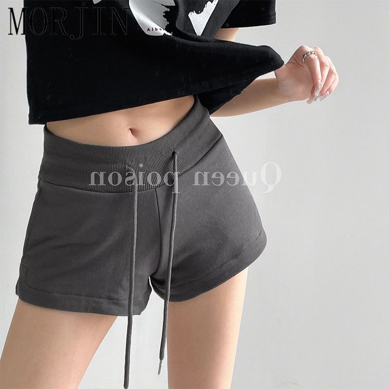 MORJIN美式簡約運動短褲女夏季ins甜辣外穿家居寬鬆顯瘦闊腿熱褲