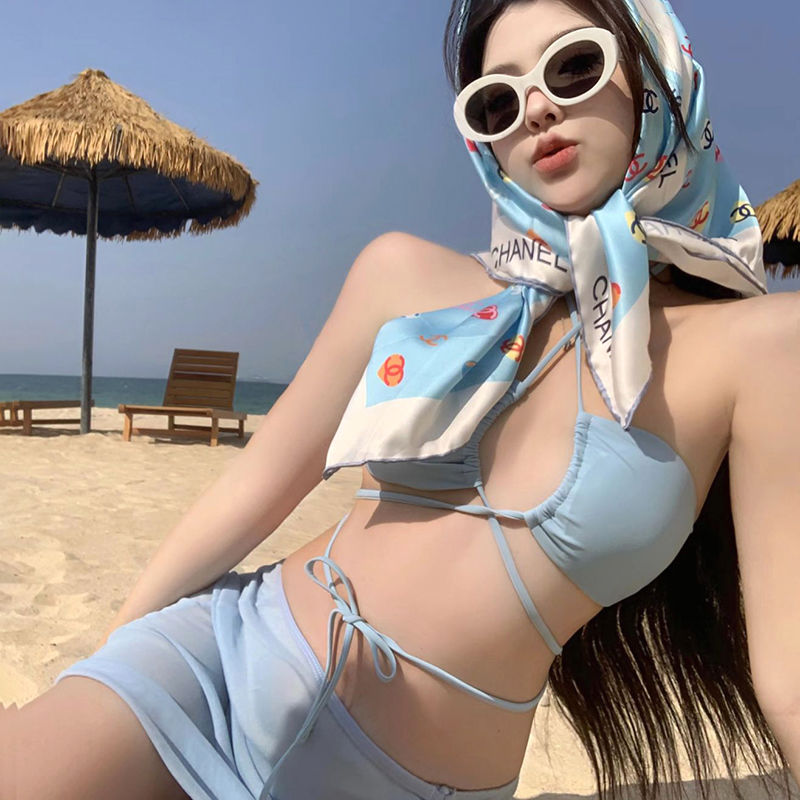 Bikini Swimming Suit Women's Split Three-piece Suit Summer Super Spicy Internet Celebrity Pure Desire Wind Seaside Vacation Swimsuit