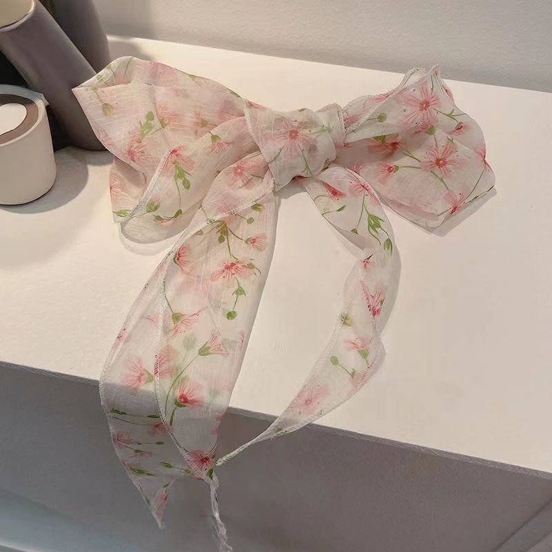 Spring Color Palette Spring Atmosphere Floral Silk Scarf Women's Hairband Headband  New Internet Celebrity Advanced Photography