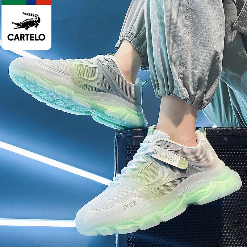 Men's Shoes  Summer New Flying Mesh Shoes Breathable Sports Shoes Popcorn Dad Trendy Shoes