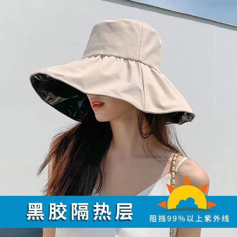 遮阳帽子女2023新款防晒帽防紫外线夏季遮脸骑车太阳帽女士渔夫帽