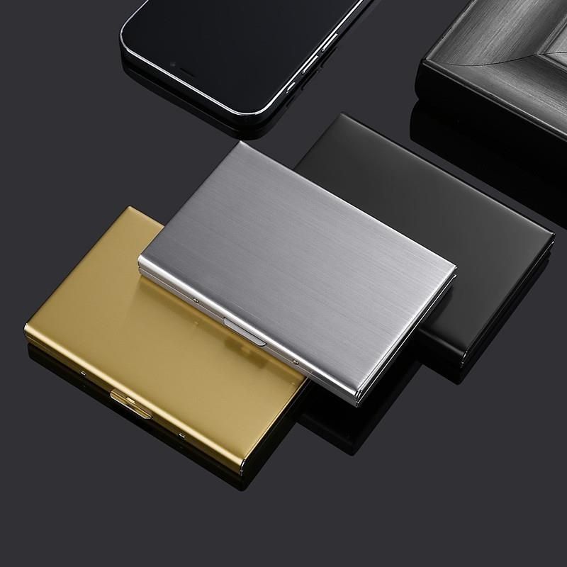 Anti-theft metal card holder for men, stainless steel card holder for women, anti-degaussing compact card box, card holder for driving license