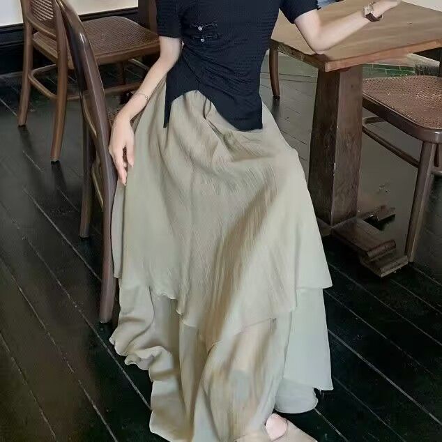 【入画江南】新中式国风设计感提花上衣+高腰半身裙显瘦两件套女