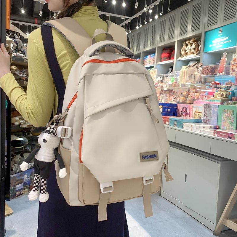 High-looking schoolbag, simple and large-capacity, college student, female high school student, computer backpack, niche Harajuku style men's backpack