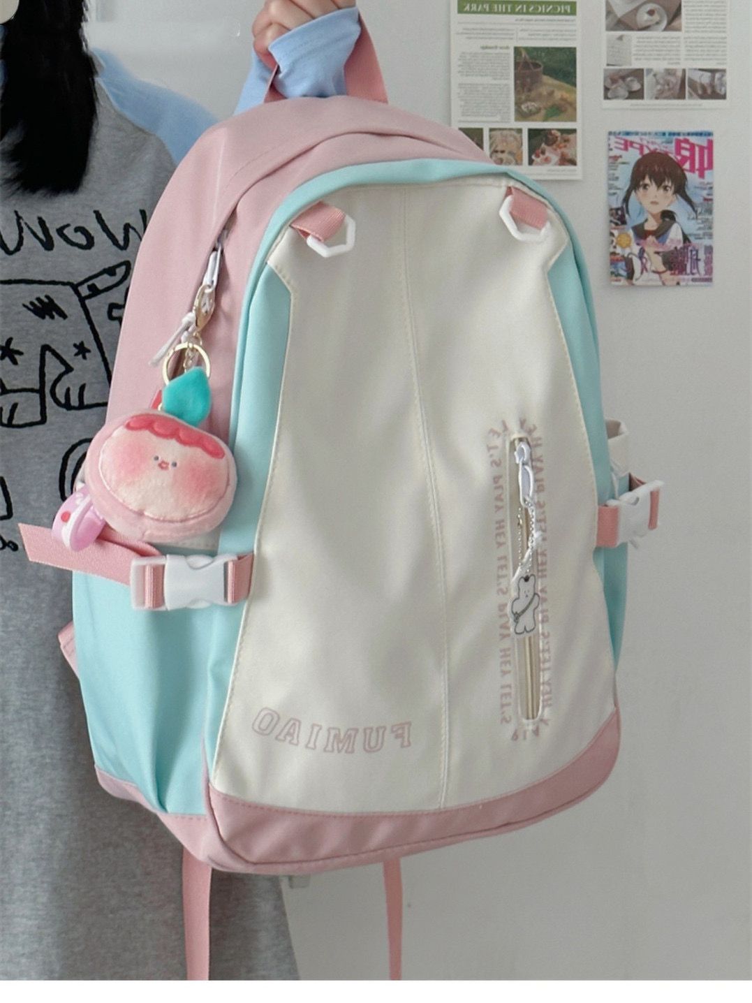 School bag female Japanese junior high school students high school students all-match large-capacity backpack ins cute soft girl girl backpack