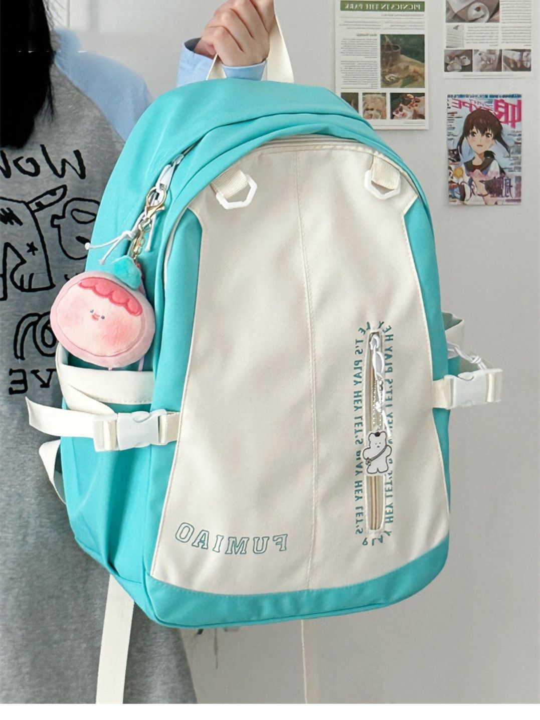 School bag female Japanese junior high school students high school students all-match large-capacity backpack ins cute soft girl girl backpack