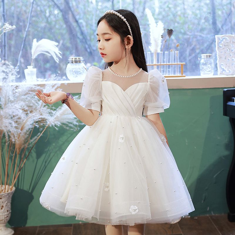 钢琴演奏礼服女童高端生日公主裙儿童主持人花童婚礼小女孩演出服