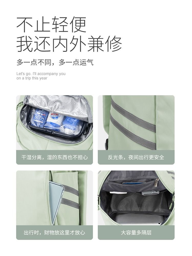 Backpack female sports fitness bag dry and wet separation portable computer bag outdoor mountaineering bag school bag male travel bag