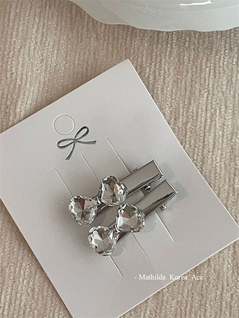 Sweet and cool girl exquisite rhinestone love side clip hair clip headband broken hair bangs clip  new hair accessories for women