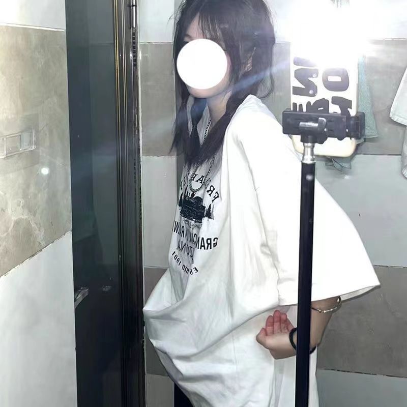 100% short-sleeved T-shirt female students summer new Korean version loose trendy brand printing all-match half-sleeve tops