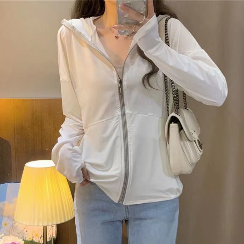 Sunscreen clothing women's outerwear summer new loose ice silk quick-drying sunscreen clothing anti-ultraviolet breathable ultra-thin jacket women