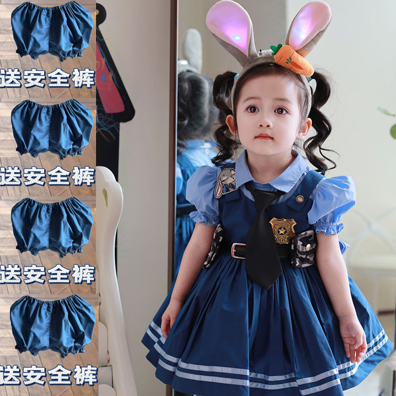 女童洛麗塔新款春夏迪斯尼朱迪警官童裝公主裙子COS兔子兒童 禮服