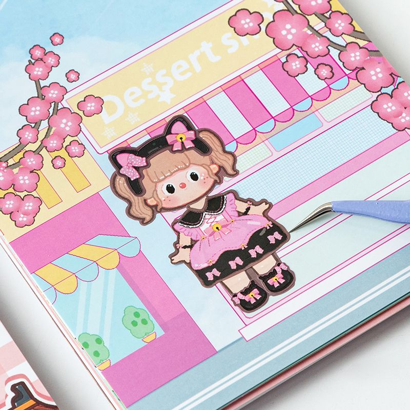 Dress up stickers for children and girls stickers for makeup change stickers makeup show hand account stickers sticker book hand account material