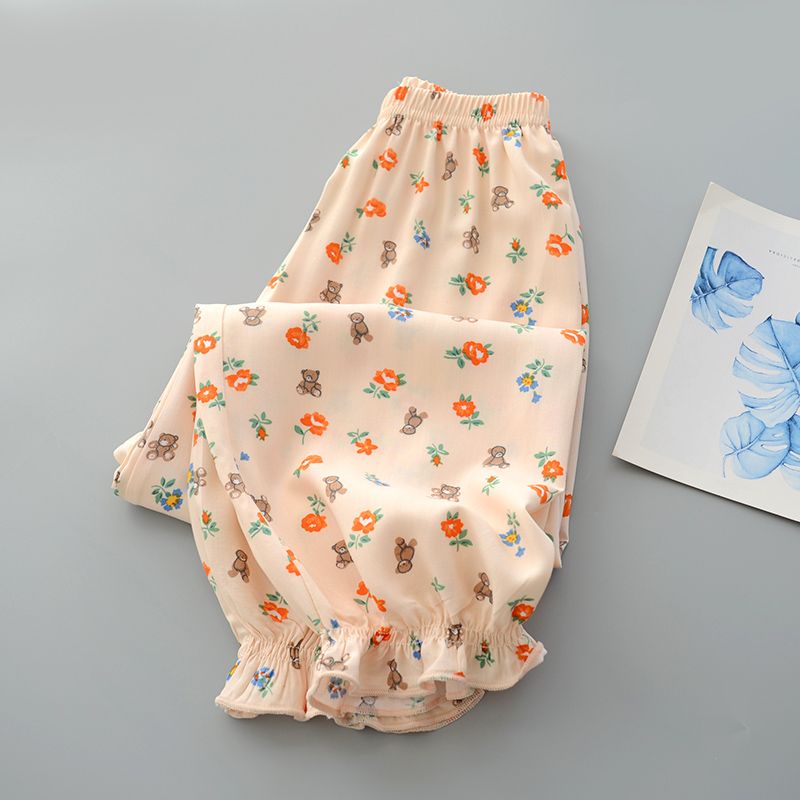 Girls' trousers summer thin section 2023 new small and medium-sized children's anti-mosquito pants girl baby girl summer outerwear trousers