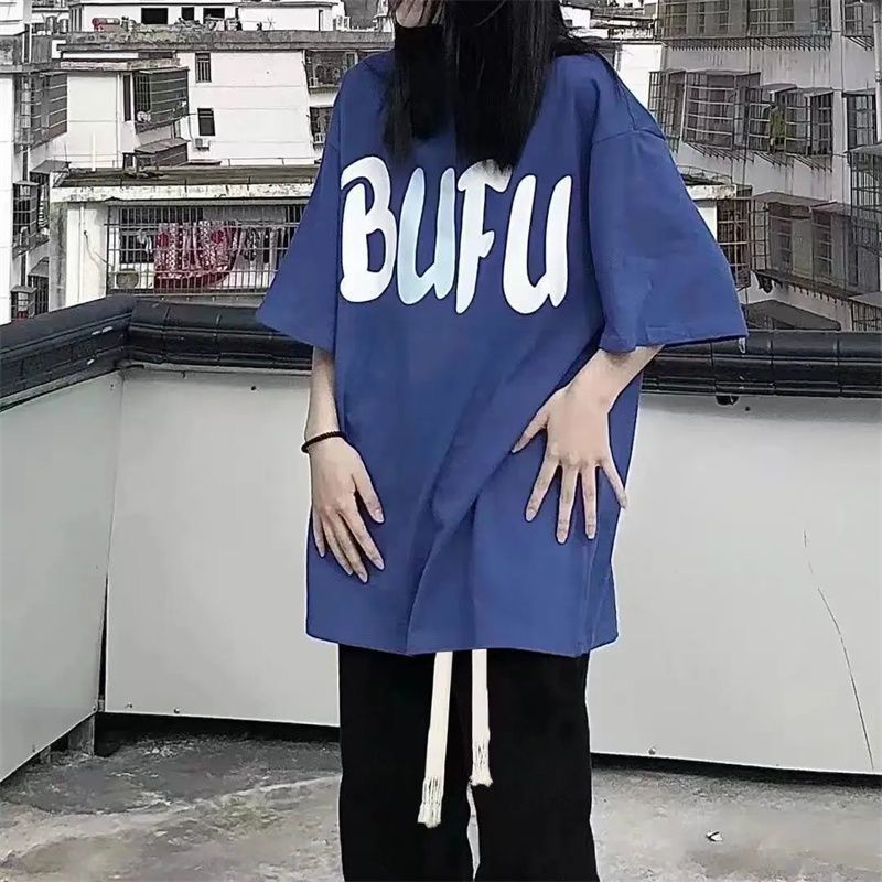  hot style summer short-sleeved suit Klein blue T-shirt female students loose + casual trousers to wear a complete set