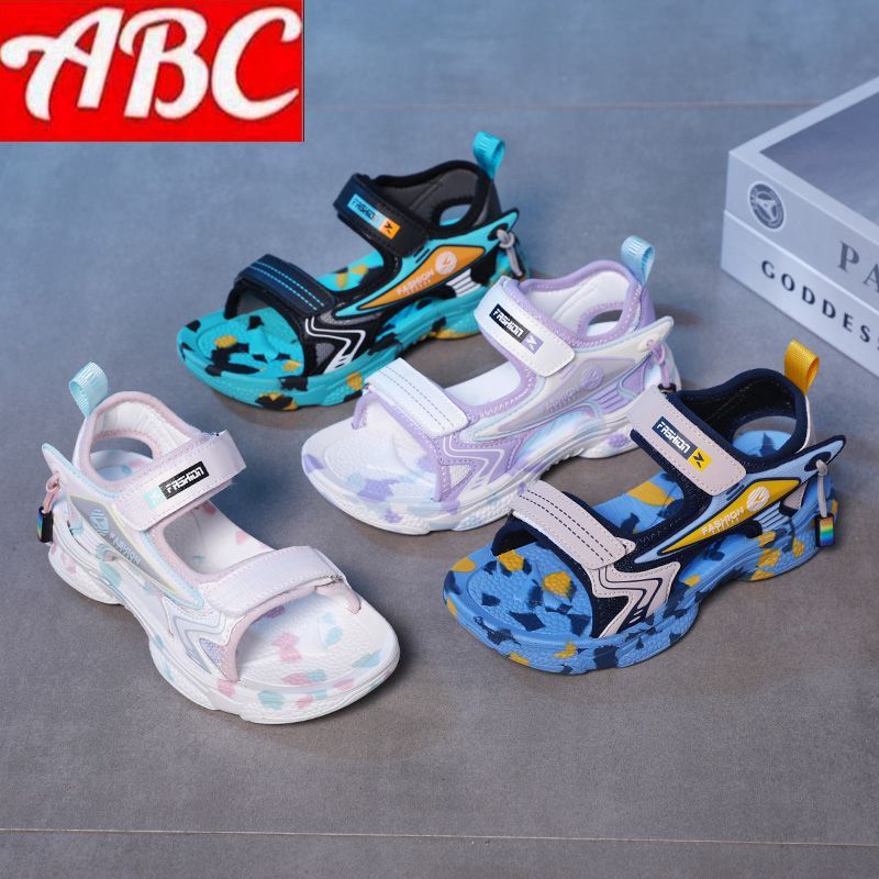 ABC女童凉鞋2023新款夏季防滑软底中大童女孩休闲凉鞋儿童沙滩鞋