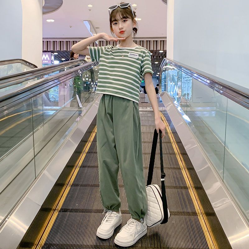 女童夏裝套裝2023新款網紅兒童炸街12夏季洋氣15歲中大童女裝13潮