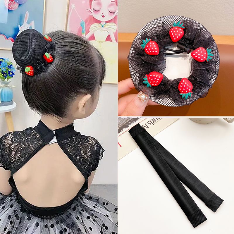 Children's dance special hair net for girls with round hair and lazy people's artifact summer hair net pocket head flower hair accessories