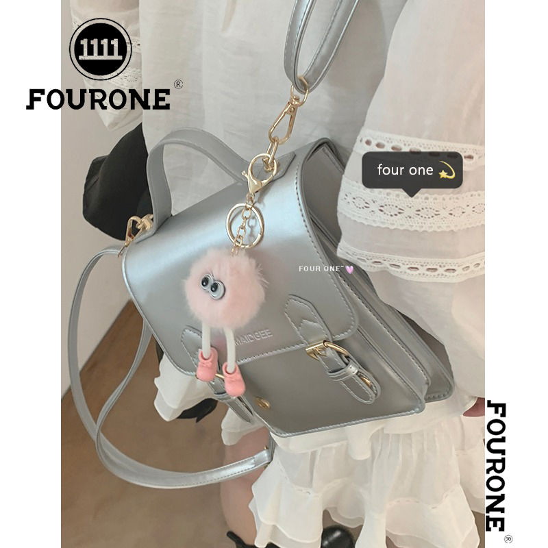 Student class backpack bag female tide Korean backpack British college hand travel bag