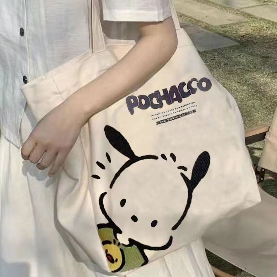 Student canvas bag female ins forest style versatile shoulder bag large capacity book storage student class commuting bag handbag