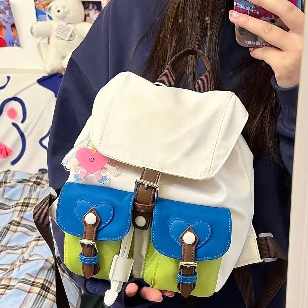 2023 new cute vitality girl student school bag lightweight commuter backpack backpack large-capacity travel bag
