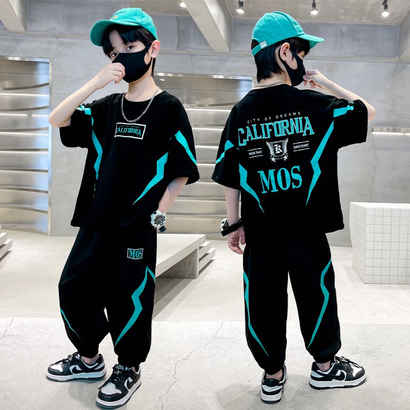 男童夏裝套裝2023新款兒童衣服短袖中大童夏季韓版網紅童裝潮炸街