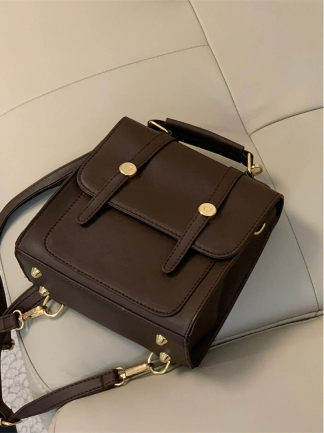 Korean version of bag 2023 new retro buckle backpack all-match Messenger bag commuting student backpack...