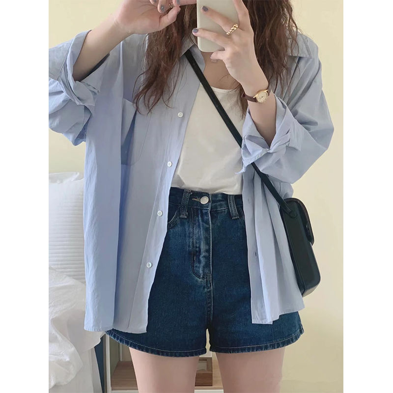 大碼胖mm防曬襯衫女夏季新款設計感小眾寬鬆薄款長袖開衫上衣外套