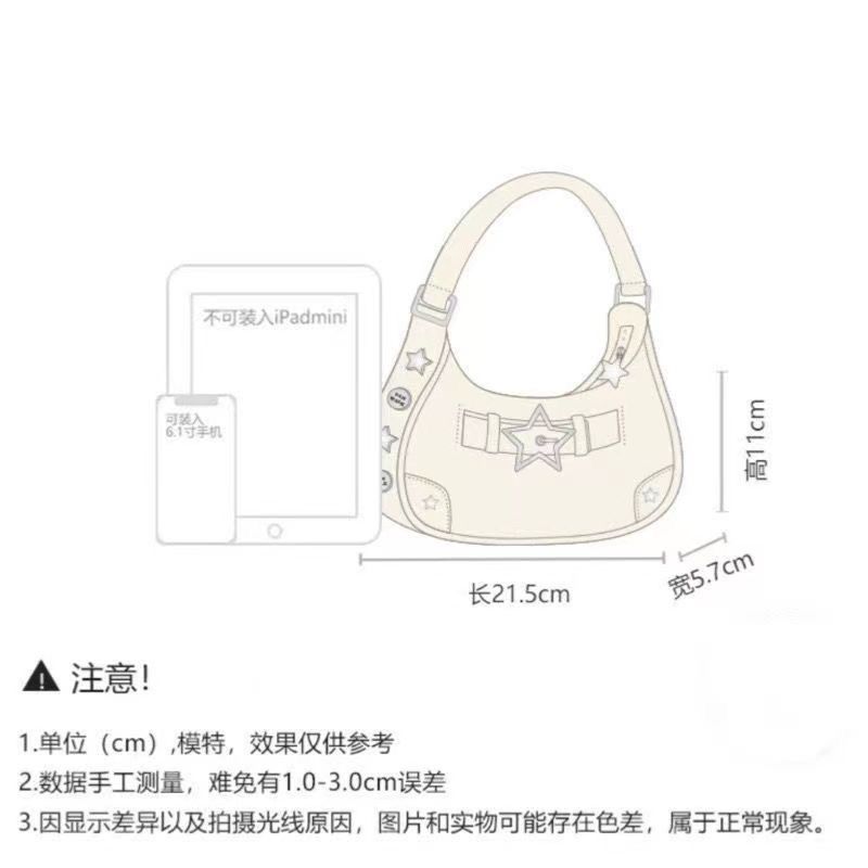 Retro star girl high-end shoulder bag niche ins portable underarm bag Y2K retro shoulder bag new