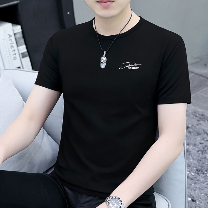 Modisches Kurzarm-T-Shirt für Herren, Sommerkollektion 2025, neues Modell, Oberteil aus reiner Baumwolle mit halben Ärmeln_voghion.com