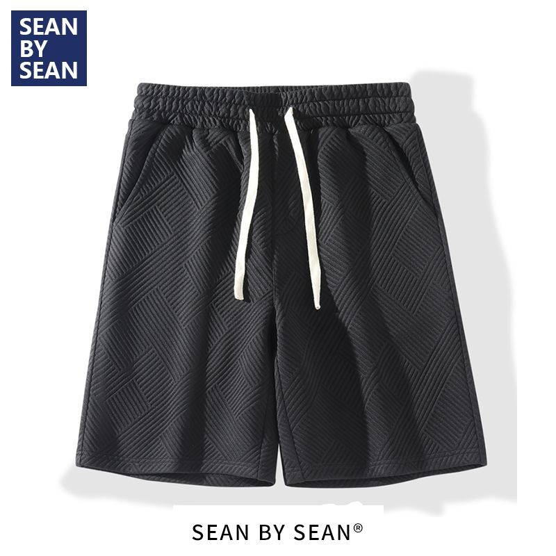 SEANBYSEAN重磅短裤男小众设计感青少年ins潮牌纯色宽松五分中裤