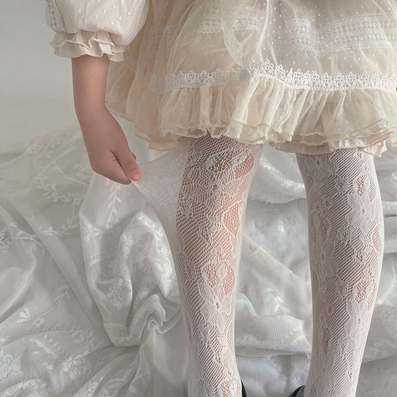 女童连裤袜春秋薄款洛丽塔白色公主袜子夏季宝宝丝袜儿童打底裤袜