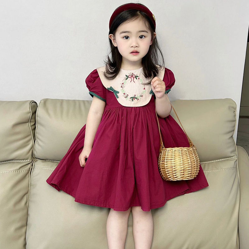 女童韩版童装2023夏季新款小众复古气质连衣裙女宝洋气蓬蓬公主裙
