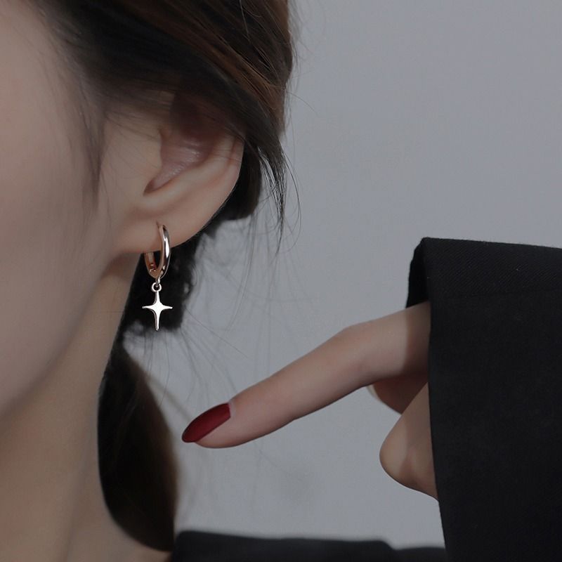 星芒耳圈女2023年新款小眾時尚簡約風耳釘設計高級感冷淡風耳飾品