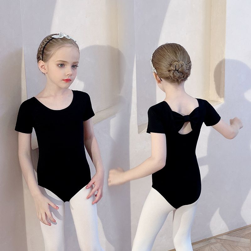 兒童舞蹈服夏季短袖女童練功服粉色幼兒考級藝考中國舞練舞衣新款